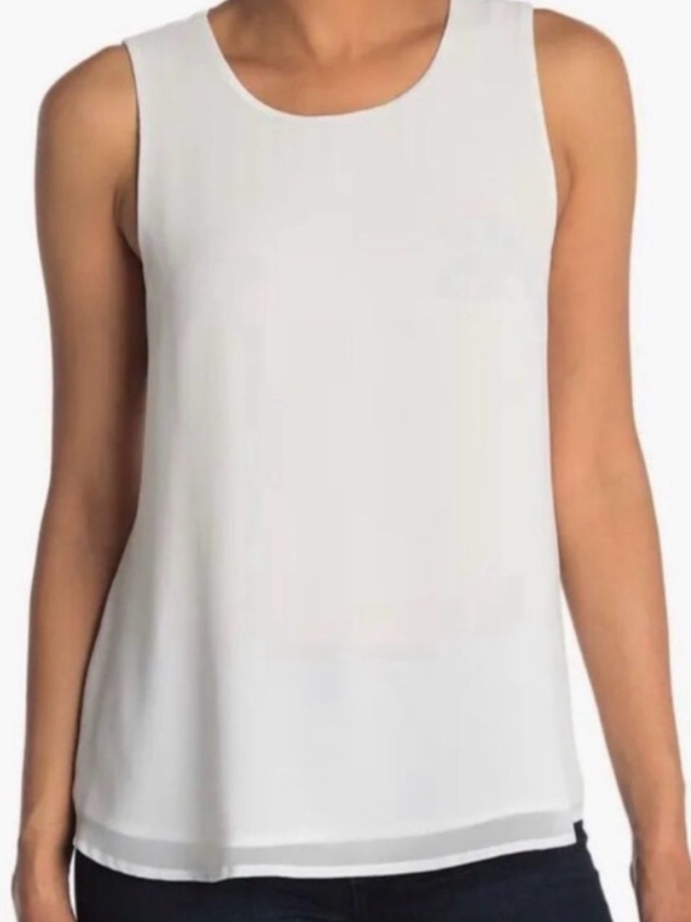 Pleione White Sleeveless Blouse